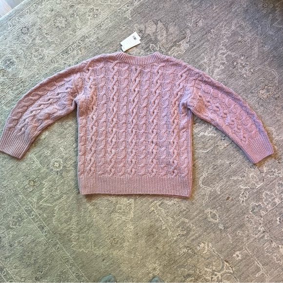 VINCE- Lattice Cable Knit Wool & Alpaca Sweater: Mauve Orchid-Size Medium. NWT - Picture 8 of 14